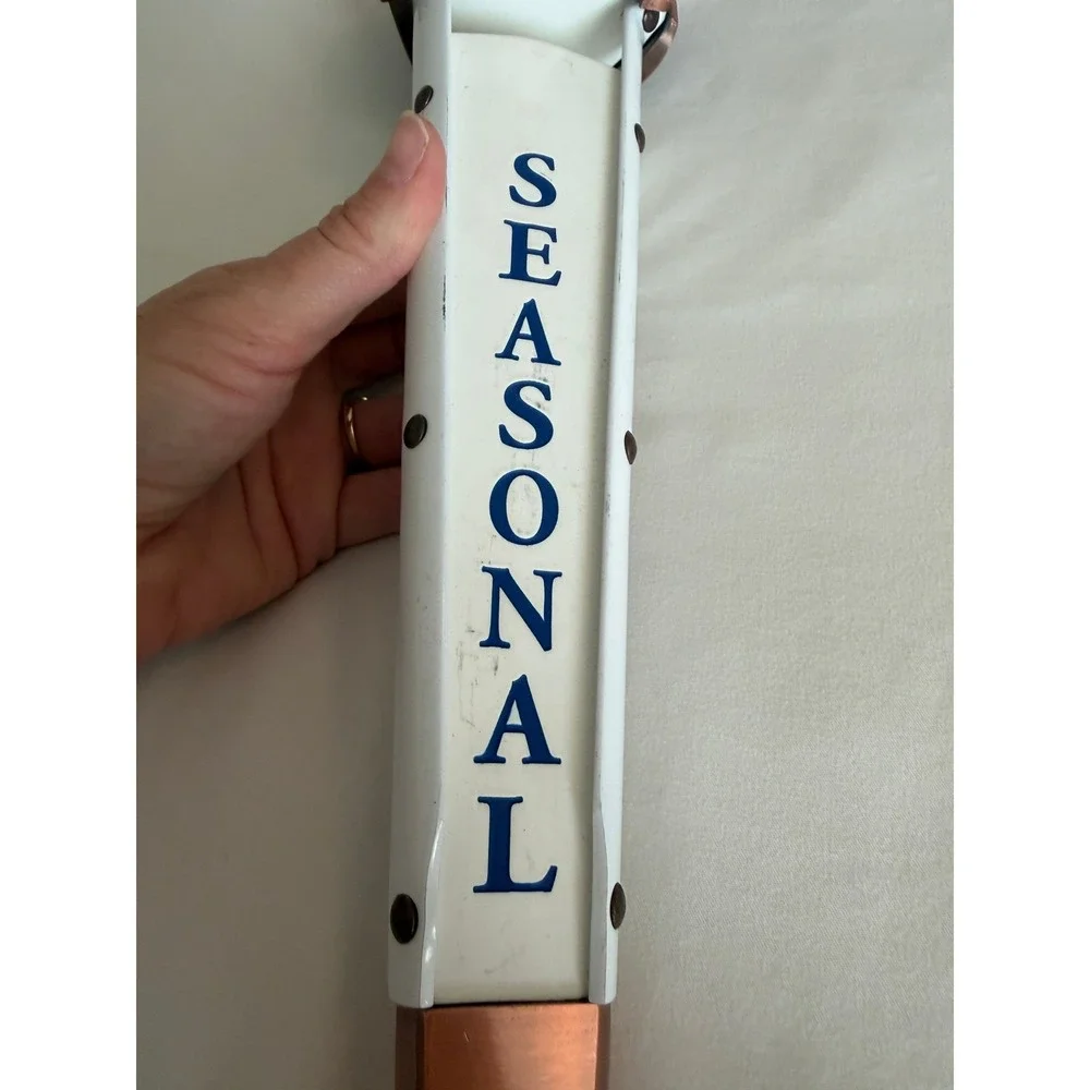 Samuel Adams Seasonal Beer Tap Handle White Copper 13.5 Inch Kegerator
